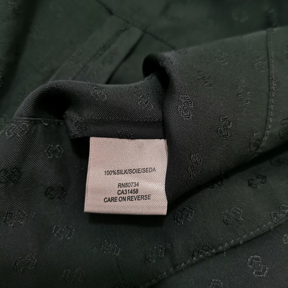 BCBGMAXAZRIA 100% Silk Deep Green Bow Sleeveless Blouse Top Size S - Picture 8 of 10